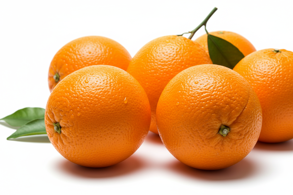 large oranges white background