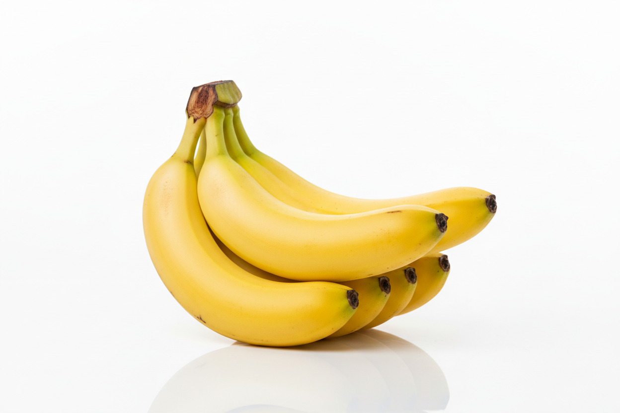 can you create an image of a banana bunch with a white background?