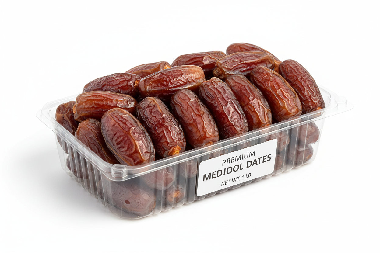 medjool 1lbs dates in clamshell 