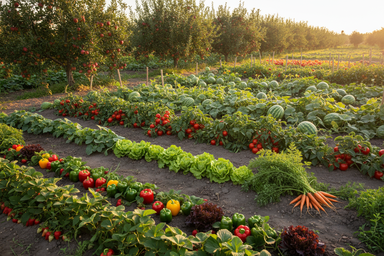 photo of farm field with fruits and vegtables